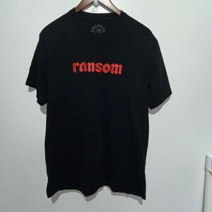 Ransom‎ Men's Black Crew Neck Short Sleeve Skull Graphic T-Shirt Size Medium